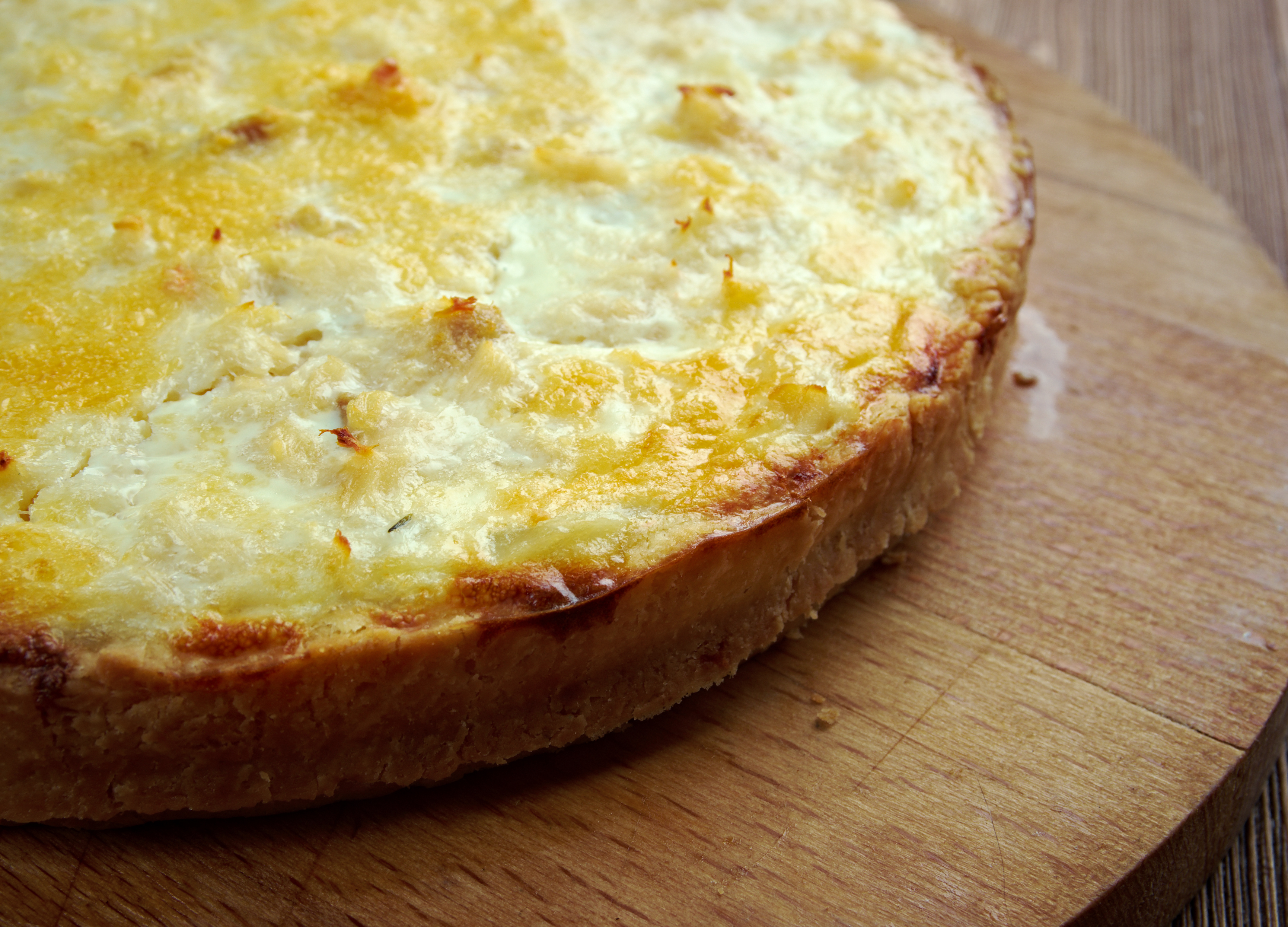 tasty homemade quiche with cod.farm-style